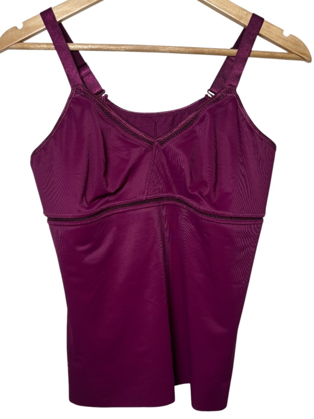 Ruby Ribbon Siren Shaping Cami Tank Top Maroon 38 Shelf Bra Slimming Support